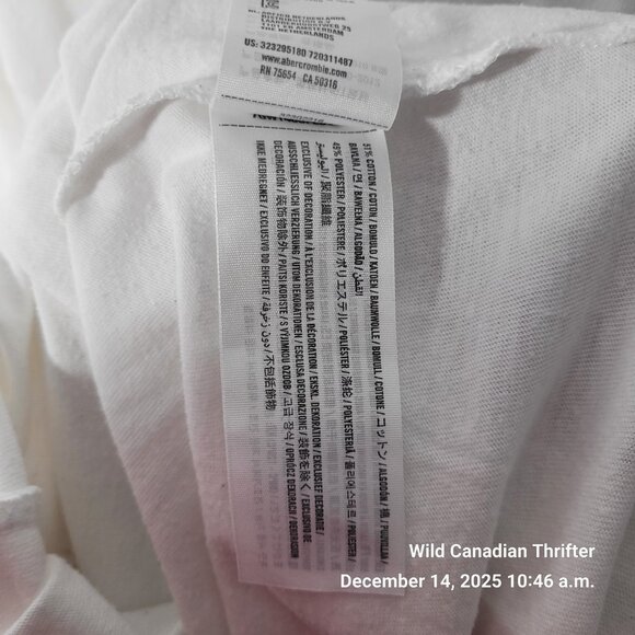 Hollister XL White Palm Tree Graphic Long Sleeve Cotton Blend Crew Neck Shirt - Picture 5 of 8